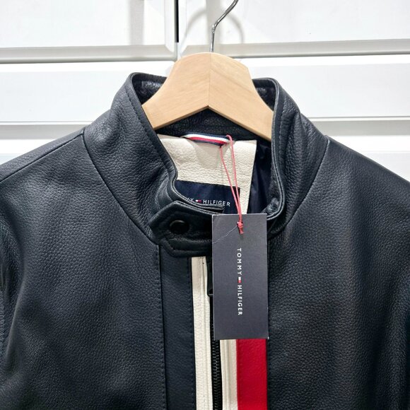 Tommy Hilfiger Classic Leather Moto Jacket - Picture 2 of 14